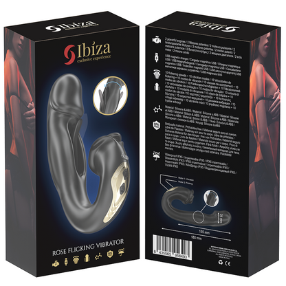 IBIZA - ROSE VIBRATOR MIT SCHNAPPEFFEKT UND KLITORISSTIMULATOR