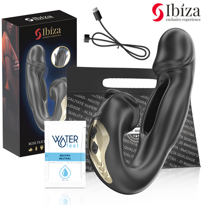 IBIZA - ROSE VIBRATOR MIT SCHNAPPEFFEKT UND KLITORISSTIMULATOR