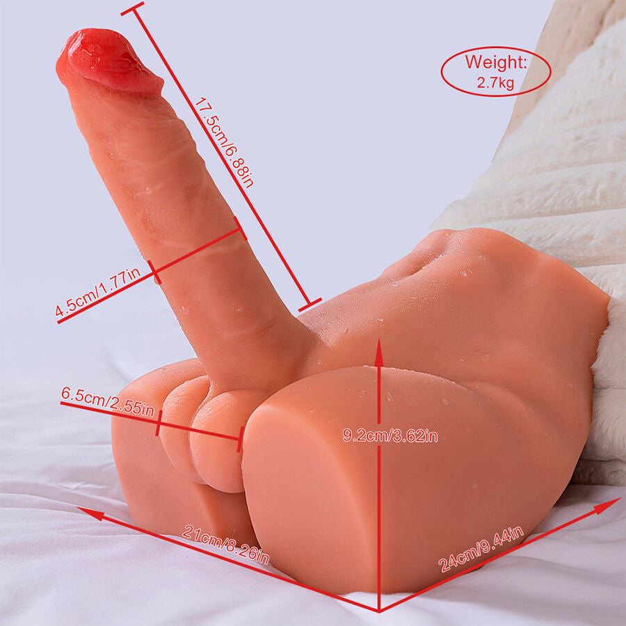 XISE - PEEL DILDO ASS REALISTISCHER DILDO-MASTURBATOR VORDERE POSITION MIT STOSS 17,5 CM