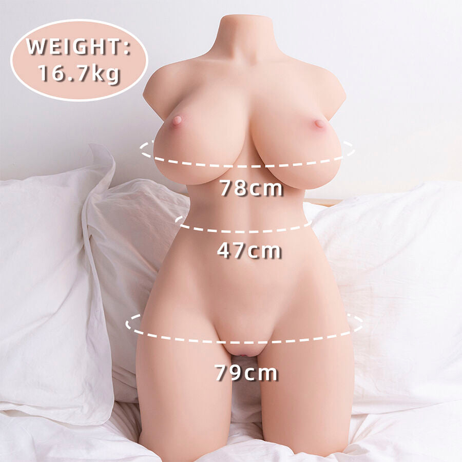 XISE - ORGANISIERTER WEIBLICHER REALISTISCHER TORSO MIT STOSSENDER 71 CM