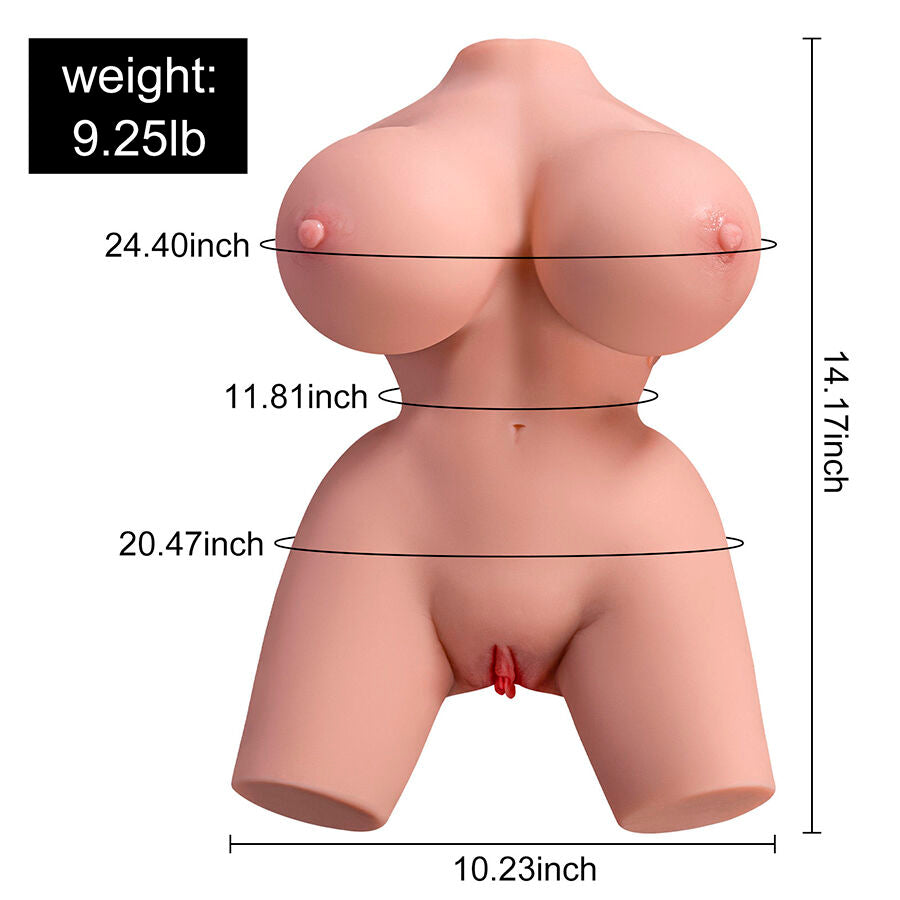 XISE - FRIEDA REALISTISCHER WEIBLICHER TORSO MIT VIBRATION 36 CM