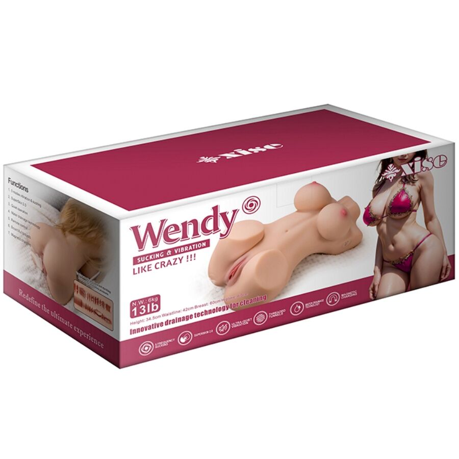 XISE - WENDY SAUGENDER WEIBLICHER TORSO MIT VIBRATION UND FERNBEDIENUNG 6 KG
