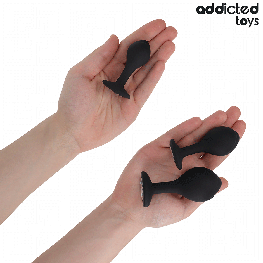 ADDICTED TOYS - 3ER-SET ANALPLUG SILIKON MIT JUWEL