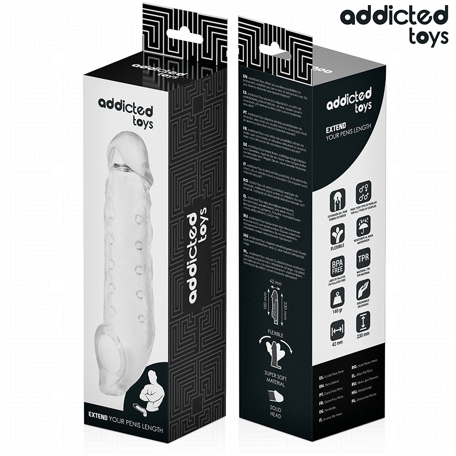 ADDICTED TOYS - TRANSPARENT PENIS SHEATH SIZE M 27 CM
