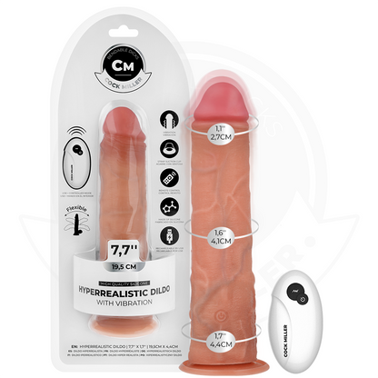 COCK MILLER - REALISTISCHER DILDO MIT SAUGNÄPFEN UND FERNBEDIENUNG UND VIBRATION 19,5 CM