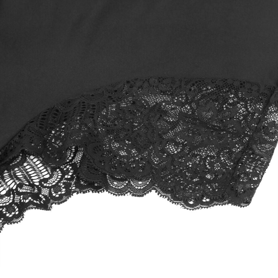 SUBBLIME - BLACK FLORAL LACE DETAIL TEDDY S/M