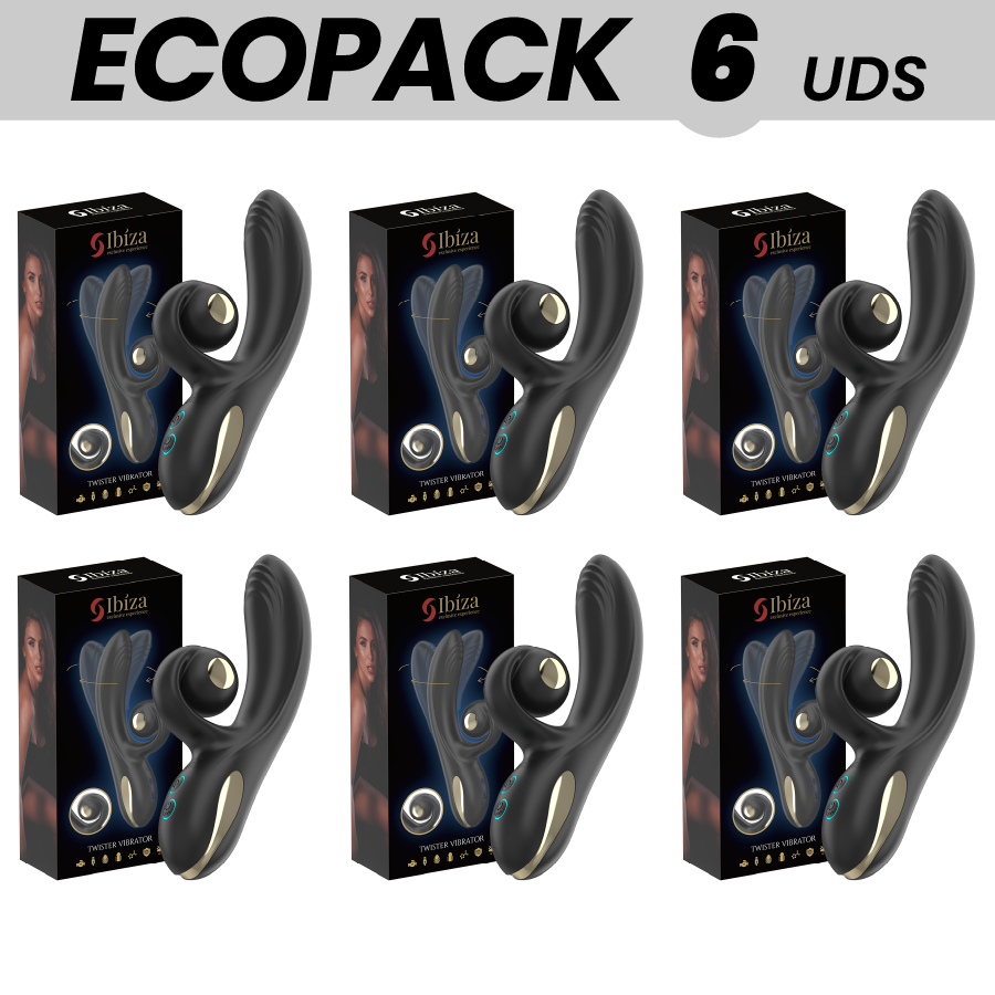 ECOPACKS 6 EINHEITEN - IBIZA TWISTER VIBRATOR MIT KURVENSTIMULATOR UND VIBRO-ROTATION