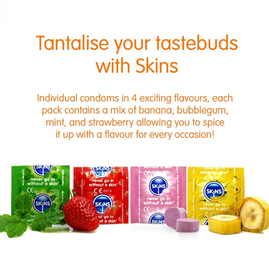 SKINS - PREMIUM-KONDOME MIT VERSCHIEDENEN AROMEN, 8ER-PACK