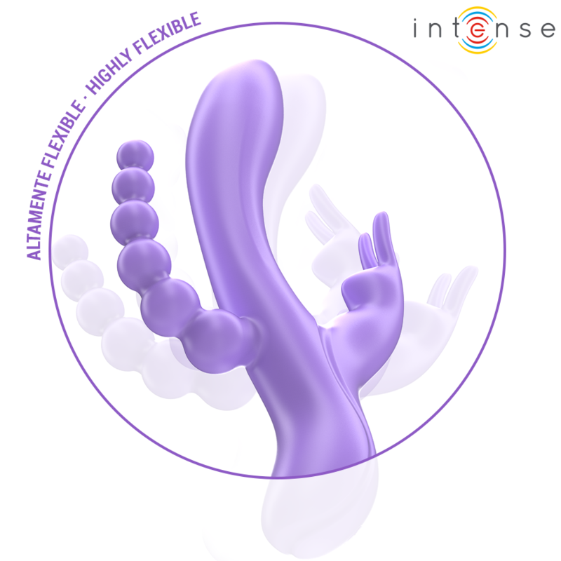 INTENSE - MIKO DREIFACHVIBRATOR RABBIT &amp; STIMULATOR &amp; ANAL 7 VIBRATIONEN LILA