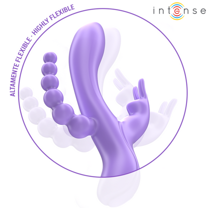 INTENSE - MIKO DREIFACHVIBRATOR RABBIT &amp; STIMULATOR &amp; ANAL 7 VIBRATIONEN LILA
