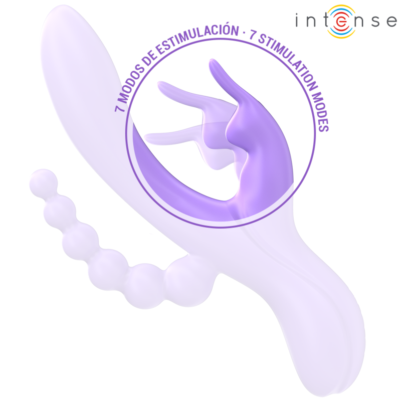 INTENSE - MIKO DREIFACHVIBRATOR RABBIT &amp; STIMULATOR &amp; ANAL 7 VIBRATIONEN LILA