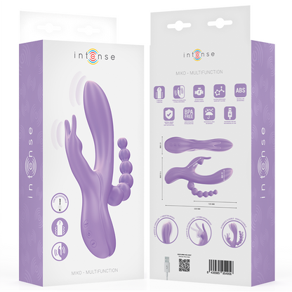 INTENSE - MIKO DREIFACHVIBRATOR RABBIT &amp; STIMULATOR &amp; ANAL 7 VIBRATIONEN LILA