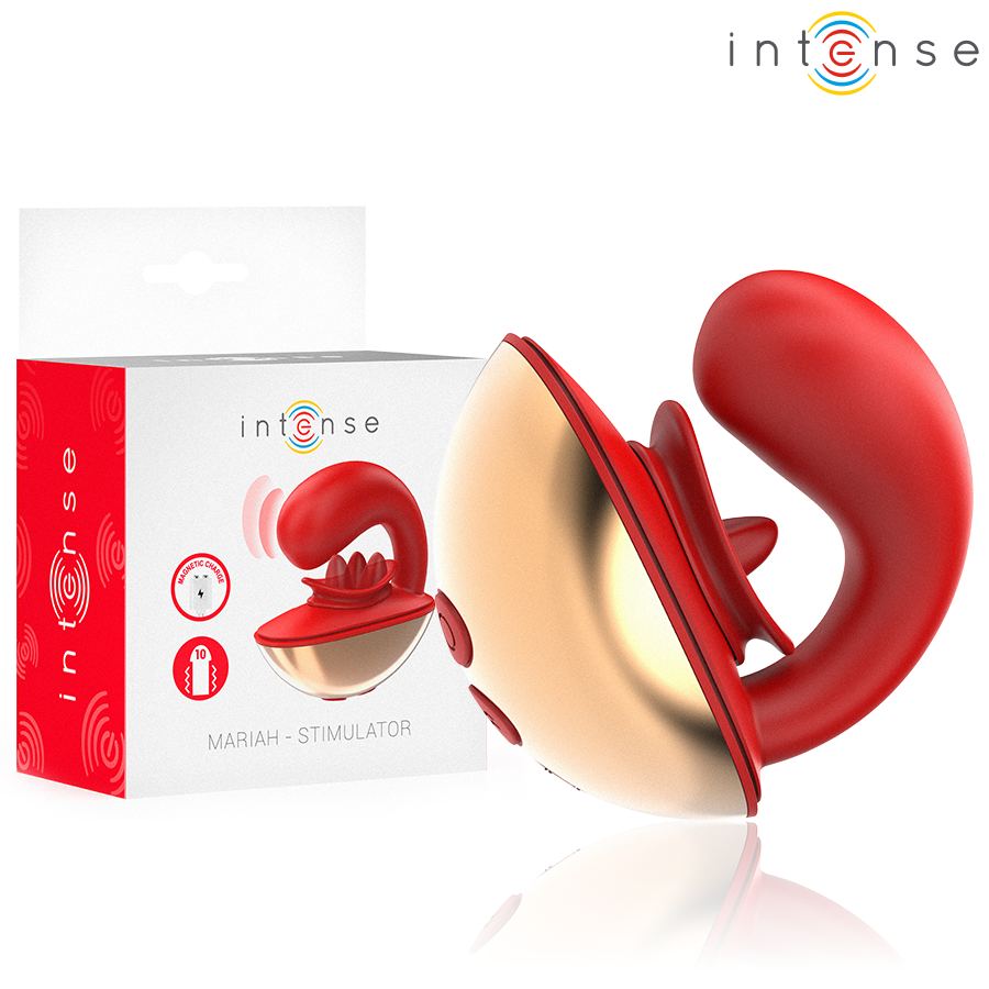 INTENSE - MARIAH VIBRATOR &amp; STIMULATOR IN U-FORM 10 VIBRATIONEN ROT