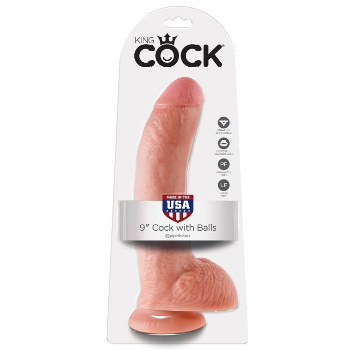 KING COCK - 9 DILDO FLESH MIT KUGELN 22,9 CM