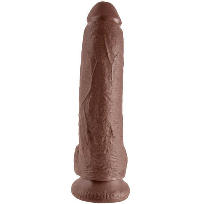 KING COCK - 9 DILDO BRAUN MIT KUGELN 22,9 CM