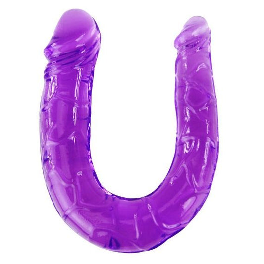 BAILE - DOPPELDILDO AUS FLIEDERFARBENEM, FLEXIBLEN JELLY