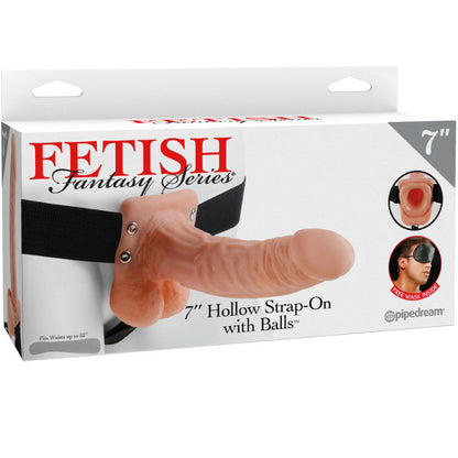 FETISH FANTASY SERIES - SERIE 7 HOHL-STRAP-ON MIT KUGELN 17,8 CM HAUTFARBEN