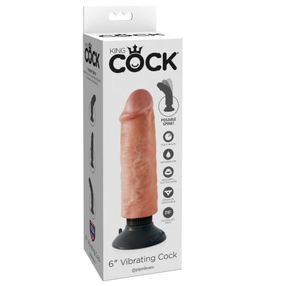 KING COCK - 15,24 CM VIBRIERENDER SCHWANZ AUS FLEISCH