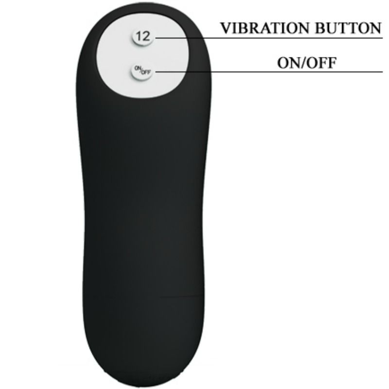 PRETTY LOVE - ANALPLUG SILIKON EXTRA STIMULATION UND 12 VIBRATIONSMODUS SCHWARZ FERNBEDIENUNG