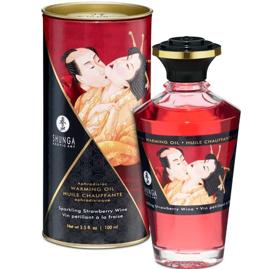 SHUNGA - ERDBEEREN UND CAVA WÄRMEEFFEKT-MASSAGEÖL 100 ML