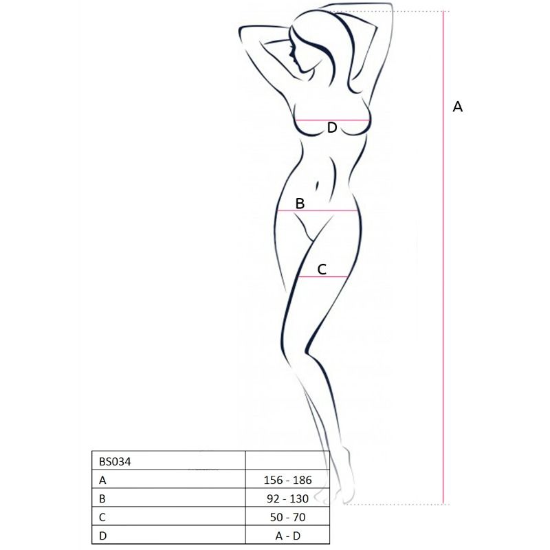 PASSION - WOMAN BS034 WEISSER BODYSTOCKING EINE GRÖSSE
