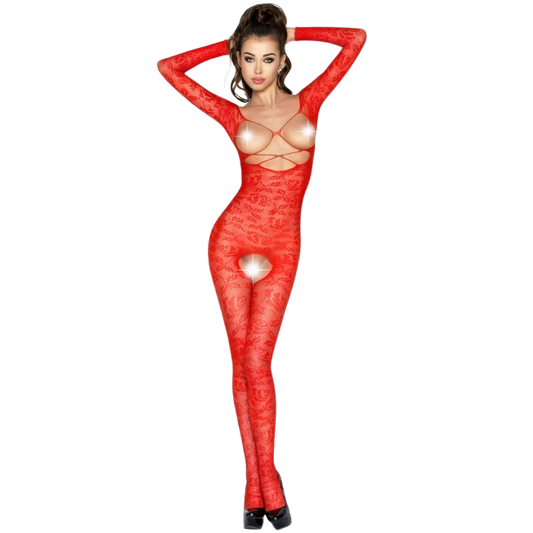 PASSION - FRAU BS031 ROTER BODYSTOCKING EINE GRÖSSE