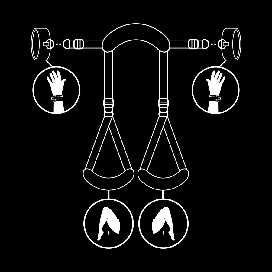 FETISCH DEVOT – POSITION MIT OFFENEN BEINEN UND HANDSCHELLEN MIT NOPRENFUTTER