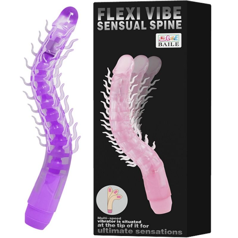 BAILE - FLEXI VIBE SENSUAL SPINE BENDABLE VIBRATING DILDO LILA 23,5 CM