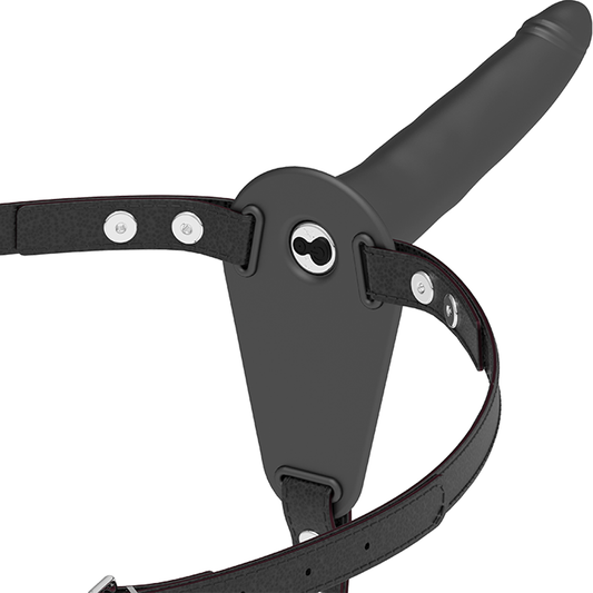 FETISCH DEVOT-HARNESS - SCHWARZER SILIKONVIBRATOR 15 CM