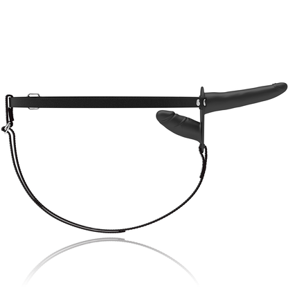 FETISCH-UNTERWÜRFIGER HARNESS - DOPPELPENETRATION SCHWARZER VIBRATOR