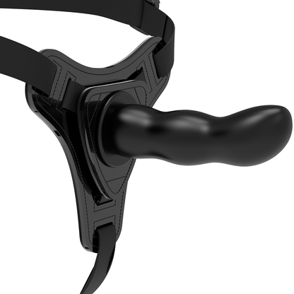 FETISCH DEVOT-HARNESS - SCHWARZER SILIKON-G-PUNKT 16 CM