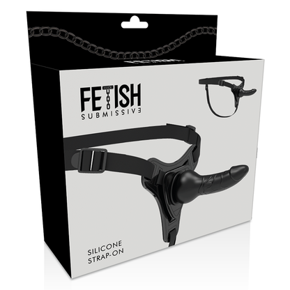 FETISCH DEVOT-HARNESS - SCHWARZES SILIKON REALISTISCH 16 CM