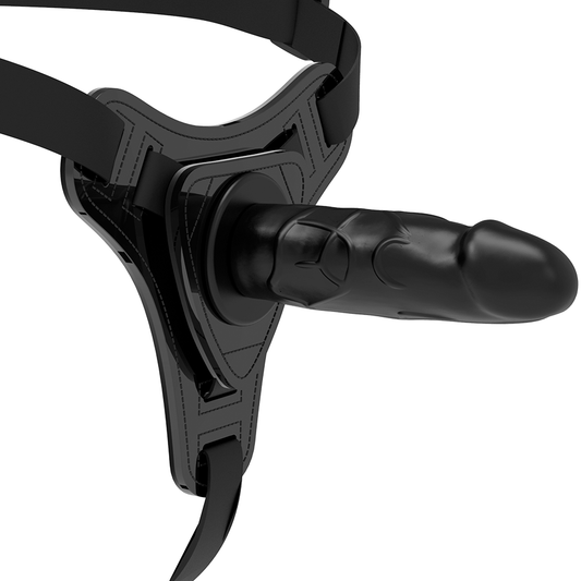 FETISCH DEVOT-HARNESS - REALISTISCHES SCHWARZES SILIKON 15 CM