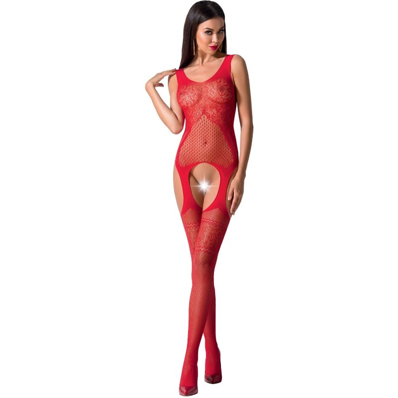 PASSION - WOMAN BS061 SCHWARZER BODYSTOCKING EINE GRÖSSE