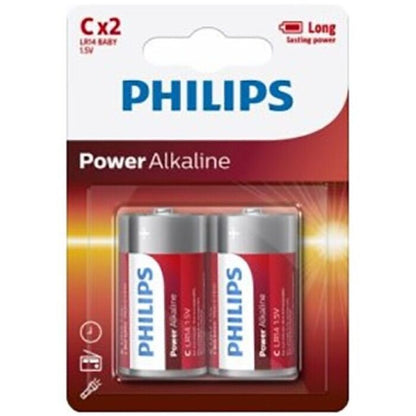 PHILIPS - POWER BATTERIEN PILA C LR14 PACK 2