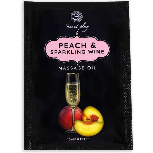 SECRETPLAY - PFIRSICH- &amp; SEKT-MASSAGEÖL-BEUTEL 10 ML
