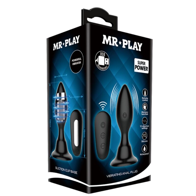MR PLAY - ANAL PLUG MIT VIBRATION SCHWARZ FERNBEDIENUNG