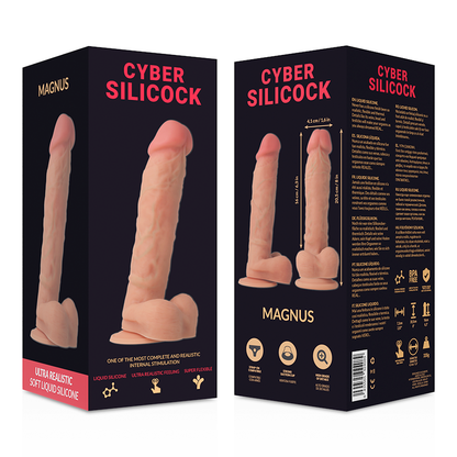 CYBER SILICOCK - STRAP-ON MAGNUS FLÜSSIGSILIKON MIT 3 RINGEN GRATIS 20,5 CM -O- 4,1 CM
