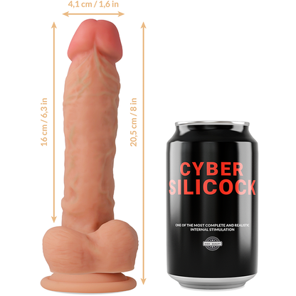 CYBER SILICOCK - STRAP-ON MAGNUS FLÜSSIGSILIKON MIT 3 RINGEN GRATIS 20,5 CM -O- 4,1 CM