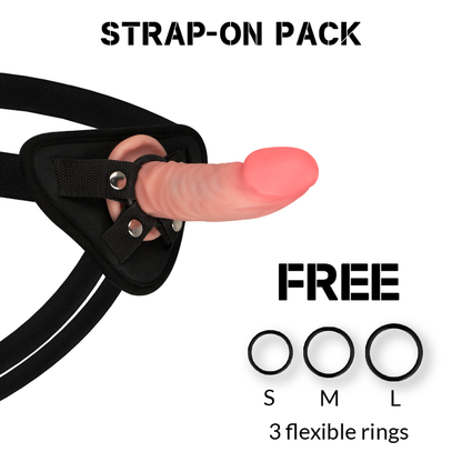 ROCKARMY - HARNESS + DUAL DENSITY TIGER REALISTISCHER DILDO 14 CM -O- 4,46 CM