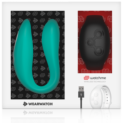 WEARWATCH - VIBRATOR MIT DUAL-TECHNOLOGIE WATCHME AQUAMARIN / JET